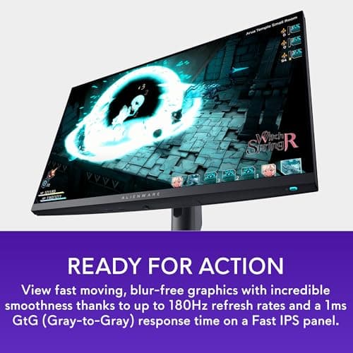 Alienware AW2724DM Gaming Monitor - 27" QHD (2560 x 1440) 180Hz w Overclock, AMD FreeSync Premium Pro, NVIDIA G-SYNC, VESA Display - Black,Black/Silver 9