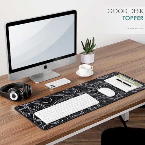 Topographic Map Waterproof Mouse Pad - Extended Contour Mouse Mat for Home and Office, Large Gaming Mousepad Laptop Keyboard Mat with Non-Slip Rubber Base, Stitched Edges (31.50"x11.81"x0.12") 5