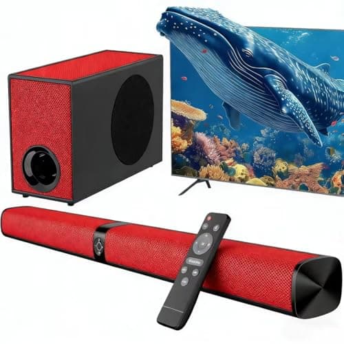 Assistrust Sound Bar with Subwoofer, 110W Sound Bar for Smart TV, with Deep Bass & Volume Boost & 3 Equalizer Modes, Bluetooth/ARC/Opt/AUX Connect, Detachable Soundbar for TV/PC/Gaming/Projectors