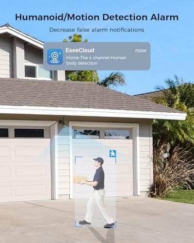 Hiseeu Wireless Security Camera Outdoor, 16CH 5MP WiFi Pro 8-Camera Kit, Wireless Security Camera System, Black Home Safety System, Need Plug-in,Motion, IP66, 3TB Storage, No Monthly Fees 7