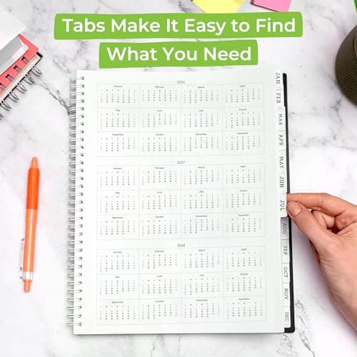 WallDeca 2026 Planner, Agenda Planner With Weekly And Monthly View, Daily Agenda Book And Yearly Planners Calendar Book, Spiral Bound With Tabs, Notes, Goals And Holidays (8.5 x 11 in) 6