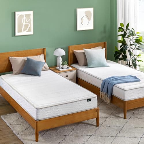 Zinus 6 Inch Foam and Spring Hybrid Mattress, 2 Pack [New Version], Twin, Fiberglass Free, Bunk Bed Compatible, Durable Support, Certified Safe Foams & Fabric, Mattress in A Box