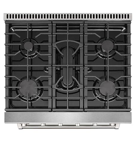 KOSTCH 30 inch Professional Freestanding Pro-Style Natural Gas Range or Liquid Propane Gas Range with 5 Burners, 4.55 cu.ft. Oven Capacity, in Stainless Steel - KOS-30RG03M (Red) 5