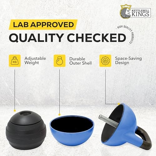 Kettlebell Kings 12-32kg Adjustable Kettlebell Sets - Gym Weight Set for Exercises - Competition Style Strength Training Kettlebells for Weight Training in Gym/Home - Body Building Weights - Blue 5