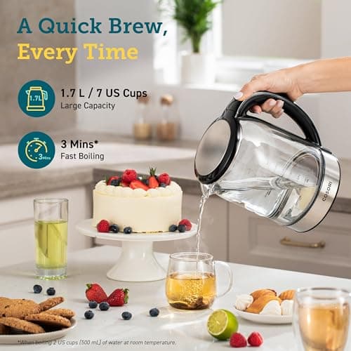 COSORI Electric Kettle Temperature Control with 6 Presets, 60min Keep Warm 1.7L Electric Tea Kettle & Hot Water Boiler, 304 Stainless Steel Filter, Auto-Off & Boil-Dry Protection, BPA Free, Black 5