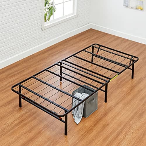 Amazon Basics Foldable Metal Platform Bed Frame with Storage, Sturdy Steel Support, No Box Spring Needed, 14-inch High, Tool-Free Setup, Twin Size, Black 7