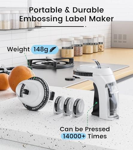 EazeID Embossing Label Maker Machine with Tapes, Manual Embossed Label Maker Retro, Vintage Embosser Labeler 3/8 Inch 9mm 3D Waterproof-Labels for Scrapbooking Supplies Kids DIY Craft Home Office Use 7