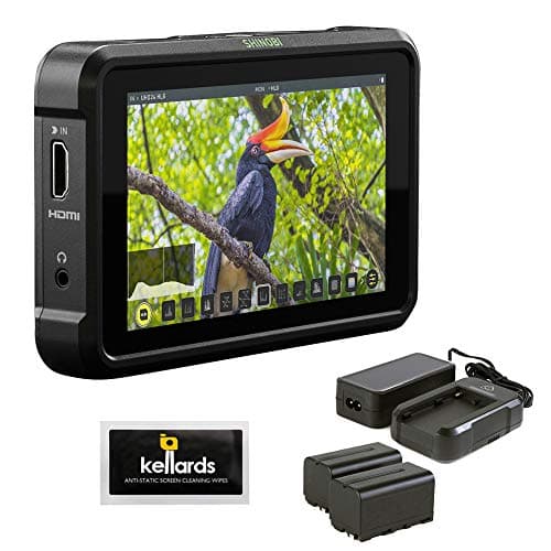 Atomos Shinobi 5 4K HDMI HDR Photo & Video Monitor with Atomos Power Kit & Screen Cleaning Wipes (5-Pack) Bundle