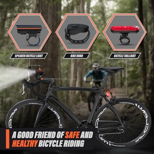 KUNHAK Rechargeable Bike Lights, Ultra Bright Bike Lights for Night Riding, Road Mountain Bike Accessories for Kids Adults - Headlight with Tail Light 5