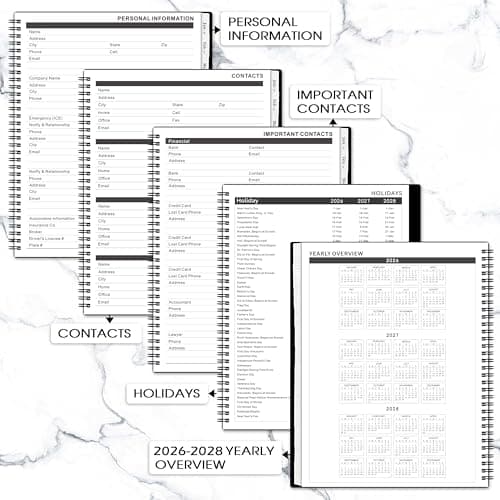 2026-2028 Monthly Planner - Monthly Planner from July 2026 to June 2028, 2026-2028 Planners 8.5'' x 11'', 24 Tabs, Inner Pocket 5