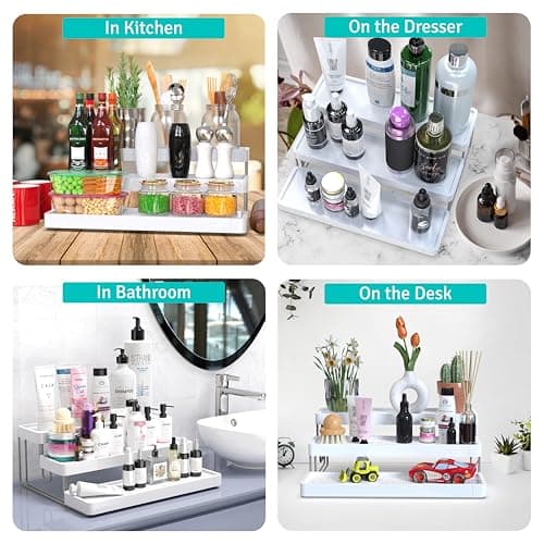 YAN & HIN Expandable Spice Rack - Cabinet Organizer and Seasoning Organizer for Kitchen - Adjustable Storage Solution for Countertops and Shelves - Durable and Versatile Design 7