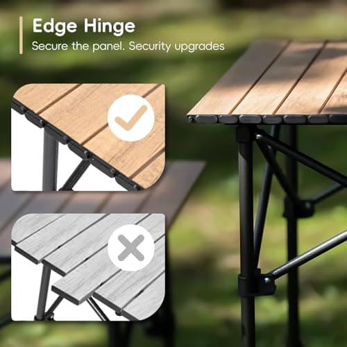 pollilar Camping Table Folding Camp Table Roll Up Surface Lightweight, Collapsible Height Adjustable Suitable for Picnic Adults with Carry Bag for Indoor Outdoor BBQ Picnic Gathering Patio 5