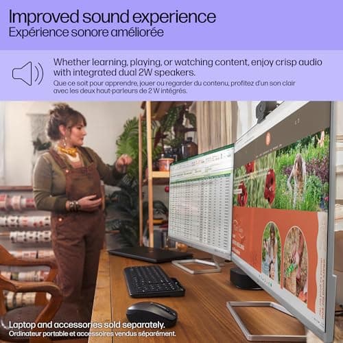 HP Series 5 24 inch FHD Monitor, Full HD Display (1920 x 1080), IPS Panel, 99% sRGB, 1500:1 Contrast Ratio, 300 nits, Eye Ease with Eyesafe Certification, 524sa (2024) 10