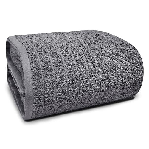 Tens Towels Pack of 1 Jumbo Bath Sheet 40 x 80 Inches, Extra Large & Light Weight, Quicker to Dry, 100% Cotton, Super Soft & Absorbent, Perfect to Wrap Yourself in, Dark Grey