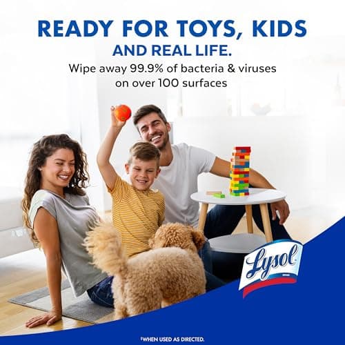 Lysol Disinfecting Wipes Bundle, Home Apartment Dorm Room Essentials and Cleaning Supplies, All Purpose Cleaner, Multi-surface Cleaning Wipes, Multi-Scent Sanitizing Wipes Bundle, 80 Count (4pk) 10