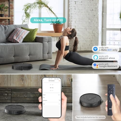 AIRROBO Robot Vacuum, 2800Pa Powerful Suction, Smart Navigation, App & Remote Control, 120 Mins Runtime, Anti-Collision & Anti-Drop, for Hard Floor/Carpet/Pet Hair 6