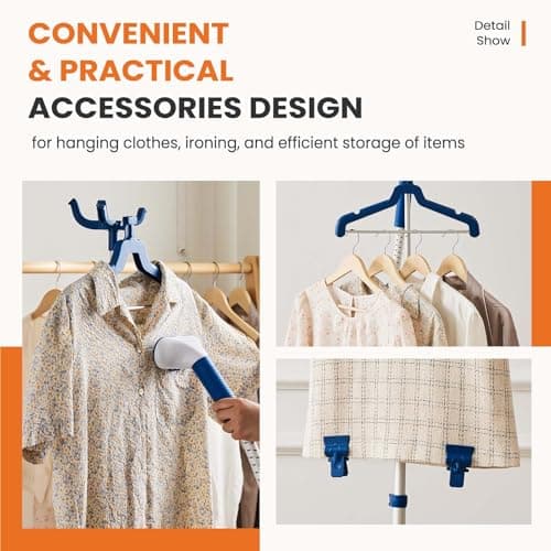 Sweetcrispy Standing Garment Steamer, 1500W Powerful Steamer for Clothes with Roll Wheels, 1.7L Water Tank for 55 Min Continuous Steaming, Professional Wrinkle Remover Heats in 45 Seconds 6