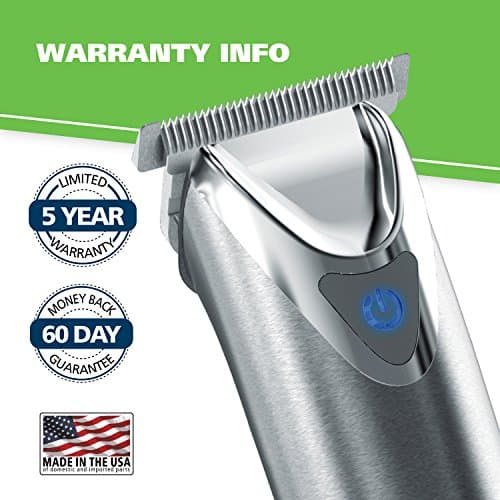Wahl USA Stainless Steel Lithium Ion 2.0+ Beard Trimmer for Men - Electric Shaver & Nose Ear Trimmer - Rechargeable All in One Men's Grooming Kit - Model 9864SS 6