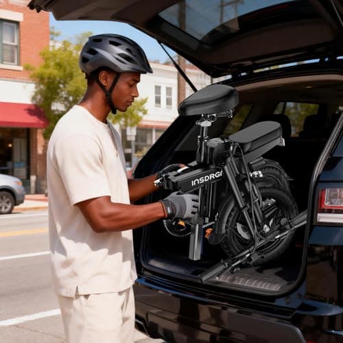 INSDRGN 14" Folding Electric Bike for Adults, Peak 1500W Motor,20MPH Max Speed,48V 16Ah Removable Battery Electric Bike, 35/62Miles Max Range, UL 2849 Certified E Bike 8