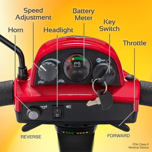 Rascal Conquest 4-Wheel Heavy-Duty Outdoor Mobility Scooter, Long-Range Battery-Powered Electric Travel, 350lb Capacity, Battery Included 7