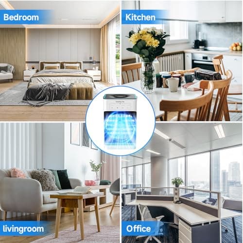 Portable Air Conditioners, Dual Motor & Fan Blades Evaporative Air Cooler with Remote, 3 Speeds & 3 Mist, Colorful Night Light Cooling Fan with 2-8H Timer, Personal AC Unit for Bedroom Office 7