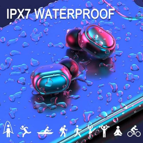 Wireless Earbuds, Bluetooth 5.3 Headphones HiFi Deep Bass with Mic ,120H Playtime LED Display ,IPX7 Waterproof Button Control True Wireless Earphones,One-Step Pairing,In-Ear Noise Reduction Headset 8