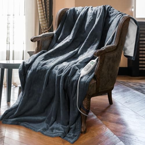 Heated Blanket,Soft Flannel Heated Throw Blanket,Fast Heating Electric Throw Blanket with 8 Heating Levels,9 Hours Auto Shut Off,Overheating Protection, Machine Washable Prefer for Home