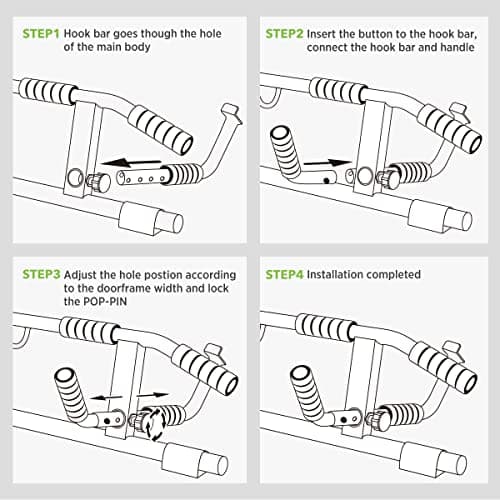 KAKICLAY 2026 Upgrade Multi-Grip Pull Up Bar with Smart Larger Hooks Technology - USA Original Patent, Designed, Shipped, Warranty 6