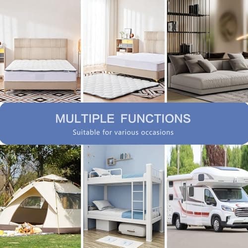 UMN Mattress Topper King Size - Soft Foldable Memory Foam Mattress Pad - 2 Inch Thin Cooling Breathable Mattress Protector for Back Pain Pressure Relief 5