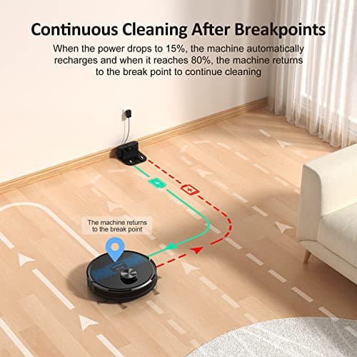 Lubluelu Robot Vacuum Self Emptying,Hands-Free Up to 60 Days,4000pa Robot Vacuum and Mop Combo, Lidar Navigation,WiFi/App/Alexa,Self-Charging,3 in 1 Robotic Vacuum for Pet Hair Hard,Floor,Carpet 9