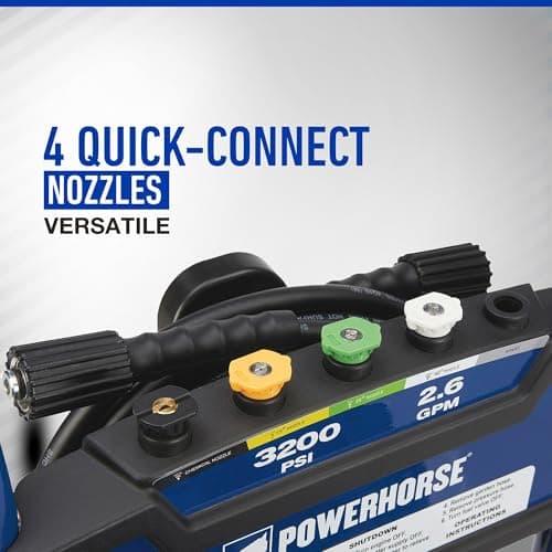 Powerhorse Gas Cold Water Pressure Washer, 3400 PSI, 2.7 GPM, Maintenance-Free Axial Pump, Steel Tube Frame 5
