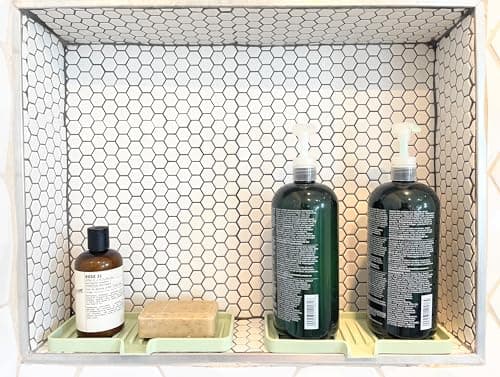 Happitasa Silicone Soap Dish Tray and Sponge Holder with Drain Chute | Bathroom and Kitchen Sink Organizer Caddy (Black, 9"x3.5", 5.6 Ounces) 6