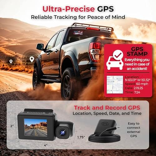B+L USA 4K Premium 3 Channel Dash Cam with Sony STARVIS IMX Sensors 4K Front + 2K Rear + 1080P FHD Inside Dash Camera for Cars, Night Vision, WiFi, GPS, G-Sensor Safety, Free MicroSD 64GB Card 6