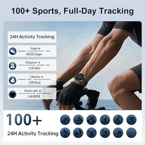 Zolovip Smartwatch for Men with GPS 1.43" AMOLED Display, 3ATM Waterproof Health Watch Heart Rate/Sleep Monitor, 100+ Sport Modes Meditation/Fitness Tracker Watch Compatible with iOS Android, Blue 6
