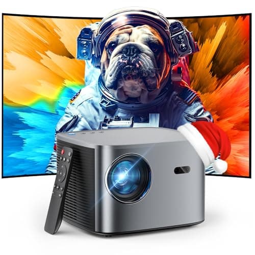 [Auto Focus/Keystone] Groview 4K Projector with WiFi and Bluetooth, 1000 ANSI Movie Projector for Outdoor Use, Proyector with 50-100% Zoom, Compatible with iOS/Android/HDMI/TV Stick