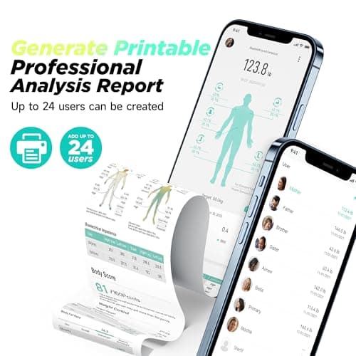 RunStar Smart Scale FSA&HSA Eligible, 8 Electrodes Digital Bathroom Scale for Body Weight and Fat, BMI, Muscle Mass 28 Body Composition Measurement, with Full-Color TFT LCD on Retractable Handle 6