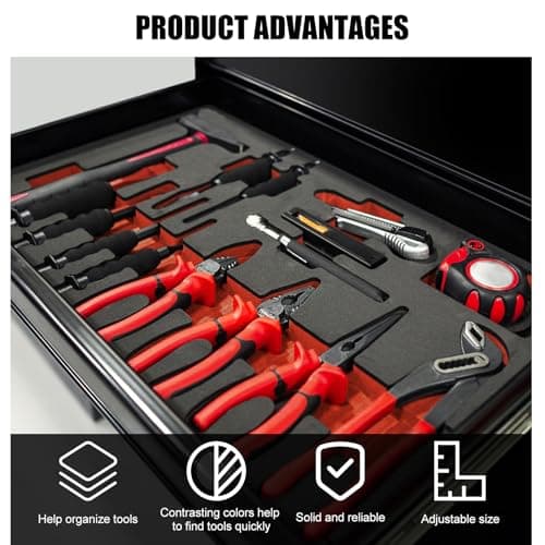 5 pcs Tool Box Foam 17.3x12x1 inch Tool Inserts for Cases Foam Sheets Box Organizer for Toolbox Cabinet Chest Drawer Storage Craft 4