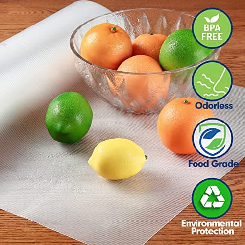 Shelf Liner, Drawer Liner, 12 x 120 Inches Cabinet Liner for Kitchen Cabinets Non-Adhesive Shelf Liners, Waterproof Shelf Paper with Non-Slip, Durable Liners, Clear 7