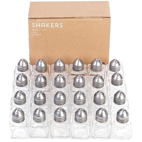 Back of House Ltd. Salt & Pepper, Spices, Seasonings Shakers - Stainless Steel & Glass Restaurant Home Kitchen - 24 Mini