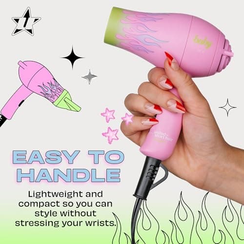 Travel Hair Dryer – Lightweight, Portable Dual Voltage Mini Blow Dryer for Women and Men with Foldable Handle, and Nozzle for Targeted Styling - Works on Short and Long Hair 6