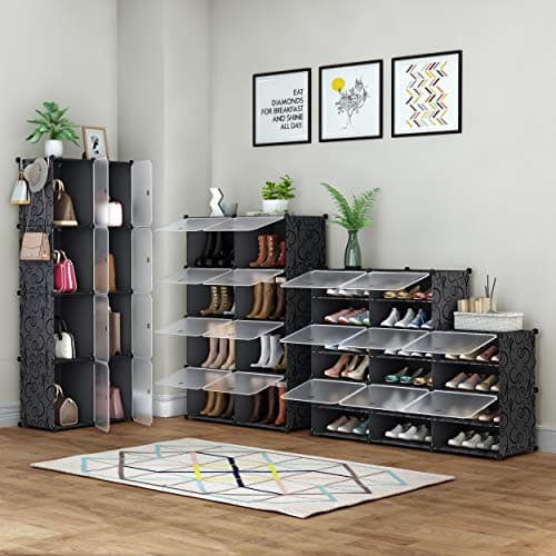 HOMIDEC Shoe Rack, 8 Tier Shoe Storage Cabinet 32 Pair Plastic Shoe Shelves Organizer for Closet Hallway Bedroom Entryway 4