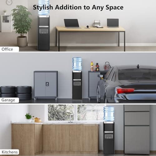 Electactic Water Dispenser with Ice Maker Function, Top Loading Hot and Cold Water Cooler for 5 Gallon Bottle - Includes Child Safety Lock - Water Machine for Home, Office, Garage - Black 7