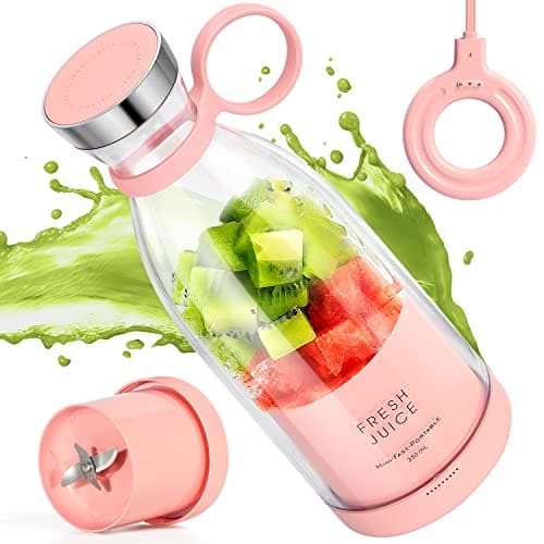 Portable Blender,Fashion Portable Blender for Shakes and Smoothies 11.8 Oz,Magnetic USB Fast Charging Mini Mixer Bottle,Take It for Traveling, Outdoor, Gym, Office, Cars, Gift -PK