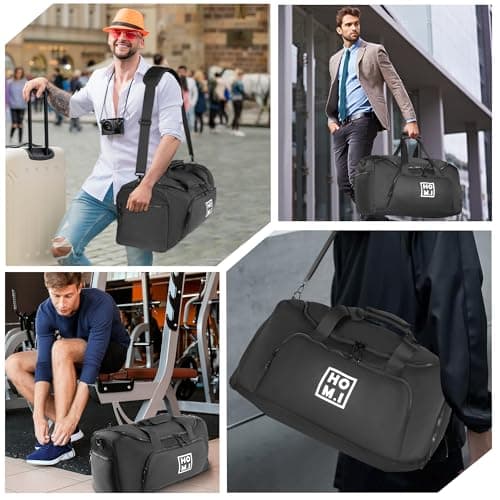 HOMIGLAM Garment Bag for Travel - Wrinkle-Resistant Carry On Suit Bag with Shoe Compartment & Shoulder Strap, Convertible 2-in-1 Waterproof Duffel Bags for Business Trips/Weekend Getaway, Black 8
