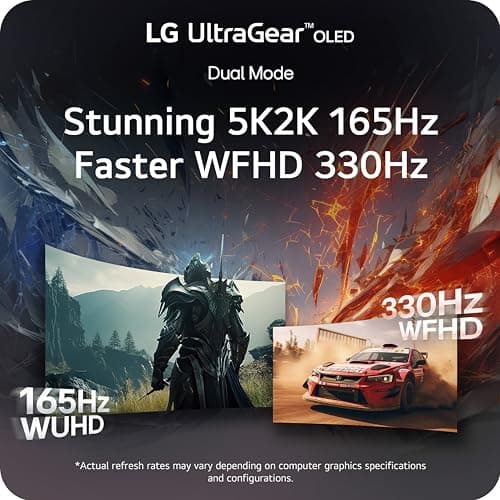 LG 45GX950A-B 45-inch Ultragear 5K2K WUHD (5120 x 2160) OLED Curved Gaming Monitor, Dual-Mode, 165Hz, 0.03ms, NVIDIA G-Sync, AMD FreeSync Premium Pro, HDR True Black 400, USB Type-C 90W, DP2.1 6
