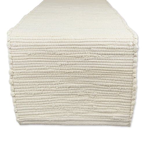 DII Handmade Chindi Tabletop, Reversible and Machine Washable, Table Runner, 14x72, Natural