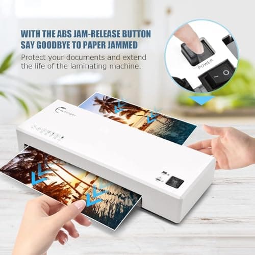 Buyounger Laminator Machine with 40 Laminating Sheets, A4 Laminator Thermal and Cold with Paper Trimmer & Corner Rounder, 9-Inch Laminating Machine for Home School Office 8