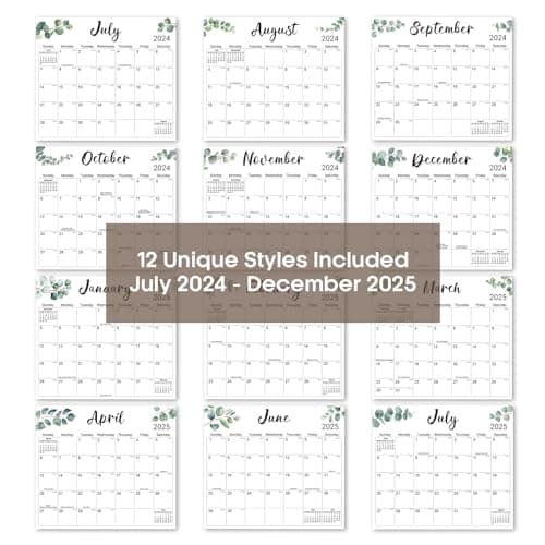 Aesthetic 2024 Magnetic Calendar for Refrigerator, Fridge Calendar Magnet Runs Until December 2025, 18 Monthly Refrigerator Calendar with Greenery Designs for Easy Organizing, 2024 Old Edition 6