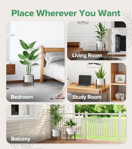 AZADESJET Plant Stand Indoor Adjustable, Metal Modern Indoor Plant Stand, Heavy Duty Plant Stands Outdoor Corner, Stable Plant Holder, Fits 8 to 12 Inches Pots, Black, 1 Pack, Pot & Plant Not Included 6