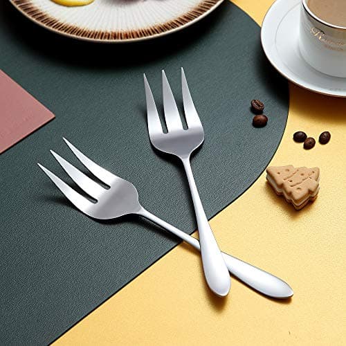 10-Piece Serving Flatware Silverware Set,Stainless Steel Serving Utensil Set,Include Slotted Serving Spoon, Serving Spoon, Butter Knife, Sugar Spoon, Serving Fork(Silver) 5